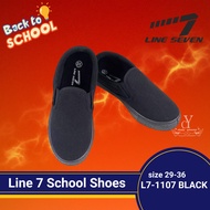 LINE 7 1107 Black Shoe | Kasut Sekolah LINE 7 Hitam / Kasut Sekolah Hitam