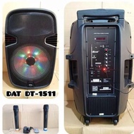 SPEAKER PORTABLE DAT DT 1511 15 INCH ORIGINAL DAT DT1511 FREE 2 MIC