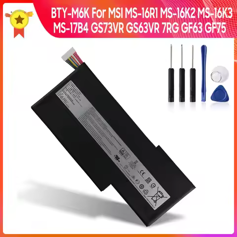 Replacement Battery BTY-M6K For MSI MS-16R1 MS-16K2 MS-17B4 MS-16R3 GF63 9SCXR GF75 Thin 3RD 8RD Ser