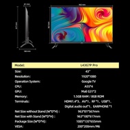 GOOGLE TV CHIQ 43 INCH SMART TV FHD YOUTUBE DIGITAL TV (L43G7P PRO)