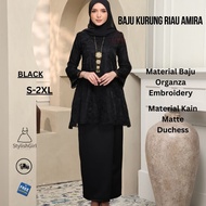 Baju Kurung Riau Amira  Material Baju  Organza Embroidery Material Kain  Matte Duchess