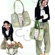 Y2k Multifunctional Totebag Large Bag/ Women's Bag/ /Kitten Tote Bag Portable Sling Bag Y2K Large Ca