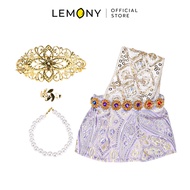 LEMONY ชุดไทยสำหรับตุ๊กตาพร้อมกำไลและมงกุฏ (เฉพาะเสื้อผ้า ไม่รวมตุ๊กตา)