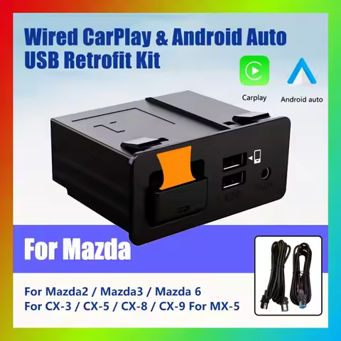 Mazda Retrofit Kit Wired CarPlay Android Auto USB Adapter Hub OEM For Mazda 2 3 6 CX30 CX5 CX8 CX9 M