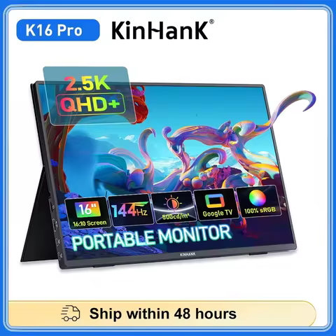 KINHANK K16 Pro 16" Gaming Monitor Smart Portable Monitor with Google TV 2.5K HD 144Hz for PC Laptop
