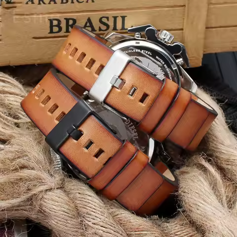 Fro Diesel Dz2002 Dz4343 Dz7417 Dz4318 Retro Series Breathable Sweatproof Genuine Cow Leather Watch 