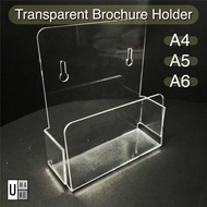 UMAKE Acrylic Ad Brochure Holder Rack Card Display A4 A5 A6 Plastic Wall Mount Flyer Magazine
