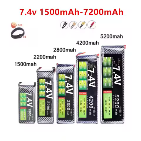 2S Lipo Battery 7.4v 1500mah 1800mah 2200mah 2800mAh 3300mah 4200mah 5200mah 6000mah 7200mah RC Part
