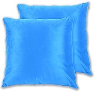 Joitme Azure Blue Throw Pillow Cover Set of 2 Fluffy Couch Pillow Cover Aesthetic Bed Pillows Decora