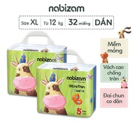Combo 2 Bịch Tã Bỉm Dán Nabizam Ultra Thin Nội Địa Hàn Siêu Mỏng Chống Tràn Tối Đa Size To Mềm Mại D