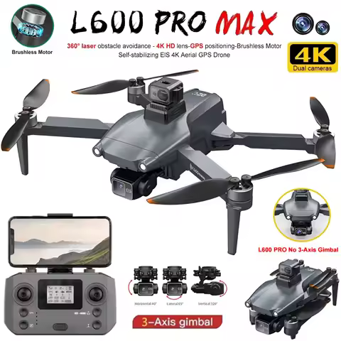 L600 PRO/PRO MAX GPS Drone Professional 4K Camera 3-axis gimbal Aerial 5G FPV Brushless Obstacle Avo