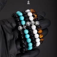 Wbj銀珠開運手串 |白綠松石/虎眼石/黑曜石/黑瑪瑙 柯震東同款