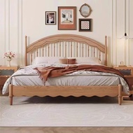 Solid wood bed in master bedroom1.8Modern minimalist Nordic double bed for small apartments1.5Mi Bed
