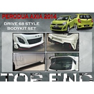 PERODUA AXIA 2014 G SPEC DRIVE 68 STYLE BODYKIT (D68) FRONT SKIRT SIDE SKIRT REAR SKIRT SPOILER BODY
