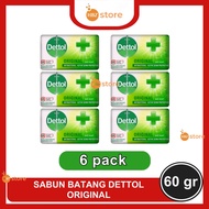 [6pcs]Sabun Batang Dettol isi 6pcs/3pcs Anti Bakteria Original 60 gr - BarSoap Dettol
