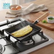 [Gralara] Cast Iron Japanese Omelette Pan Pan Uncoated Japanese Omelette Pan Pan PFOA Square Cast Ir