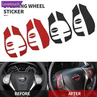 LOVETOUCH Car Carbon Fiber Steering Wheel Decoration Trim Stickers for Nissan X-trail Xtrail T32 Qas
