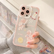 Phone Case Suitable For Samsung Galaxy A13 A14 A34 A54 5G A52 A52S A32 A53 A73 A72 A33 A31 A52 A71 4G S22 Plus S21 S20FE S23 Ultra Cartoon Transparent Astronaut Cases Shockproof Soft Silicone Back Cover