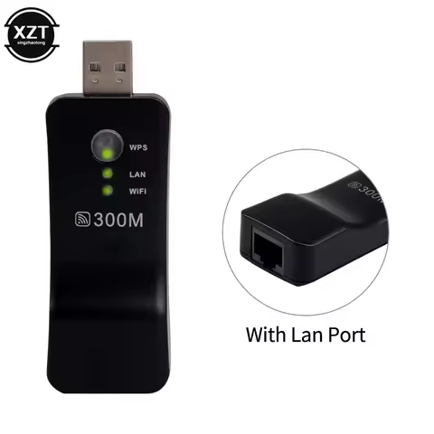 NEWEST 300Mpbs USB Wireless WiFi Smart TV Network Adapter Universal HDTV RJ45 Lan Port Repeater AP W