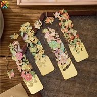 Retro Floral Painting Metal Bookmark Hollow Flower Bronzing Bookmark Student Reading Clip For Reader