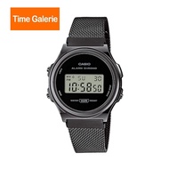 CASIO Vintage Black Stainless Steel Mesh Band Youth Watch A171WEMB-1A (W)