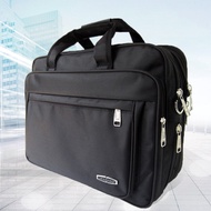 Shoulder Satchel 17-Inch Computer Bag Travel Business Trip Expansion Messenger Bag Portable Printer Bag 15.6-Inch Briefcase