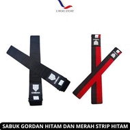 SABUK TAEKWONDO - GORDAN / SABUK HITAM / SABUK MERAH STRIP HITAM
