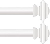 KAMANINA 2 Pack Curtain Rods for Windows 48 to 84 Inches, 1 Inch Curtain Rod 32 to 86 inch(2.6-7.1ft