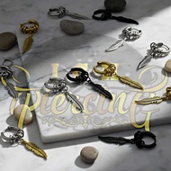 ICH Leaf Hoop Earrings Ring Hoop Earrings Fake Earring/s Titanium Earring/s