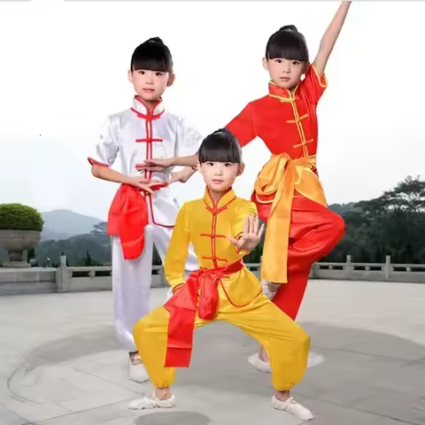 Adult Kid Chinese Traditional Wushu Costume Clothes Boys Girls Kungfu Pak Tai Chi Martial Art Unifor