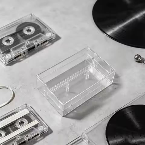 4Pcs Clear Cassette Tape Storage Box Dual Sided Plastic Audio Cassette Cases Space Saving Vertical S