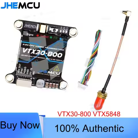 JHEMCU VTX30-800 5.8G 40CH PitMode 25mW 100mW 200mW 400mW 800mW Adjustable VTX 2-6S 30X30mm for RC F