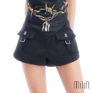 [MILIN] Gin Fizz Eng belt two side cargo functional pockets shorts Mid Waist Style 41