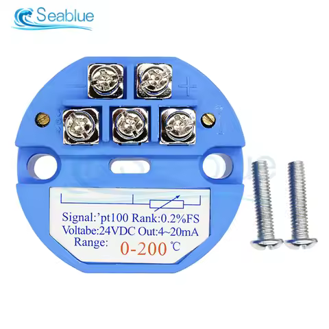 PT100 Temperature Transmitter Sensor Module Thermal Resistance 4-20mA Range -50 to 600C for Industri