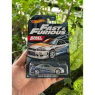 Hot Wheels 2 Fast 2 Furious Nissan Skyline BNR34GTR [R34] Fast & Furious FREE PROTECTOR