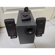 Altec lansing VS2421 美國奧特藍星 電腦喇叭 2.1聲道 重低音+左右衛星喇叭9.5成新音質功能正常