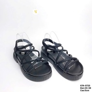 5cm high flat Sandal with woven straps, elastic back - (67A-TTT) - Genuine Jolie product