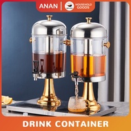 8L Single Juice Dispenser STAINLESS STEEL Drink Container With Ice Chamber