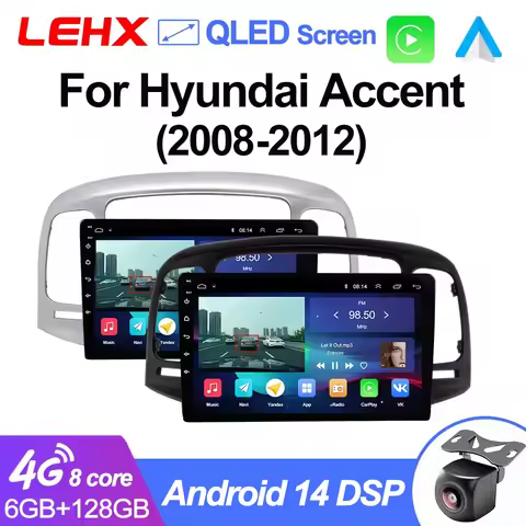 LEHX Android All in one Car Radio Multimedia For Hyundai Accent 3 2006 - 2011 Carplay Android Auto U
