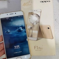 Handphone Second Oppo F1 plus 4 / 64gb Rose Gold Bekas