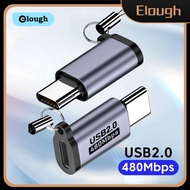 Elough Micro USB To Type C Adapter Mini USB To USB C 480Mbps Fast Data Charging Connector USBC To Lightning Adapter For iphone Android