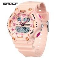 Sanda Brand Electronic Watch Fashion New Double Display Multifunctional Tpu Strap Watch Student Lumi