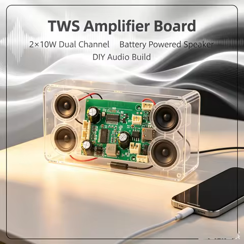 DC 5V/3.7V TWS Stereo Bluetooth Power Amplifier Board High Sound Quality Dual Channel 2x10w Sound Mo