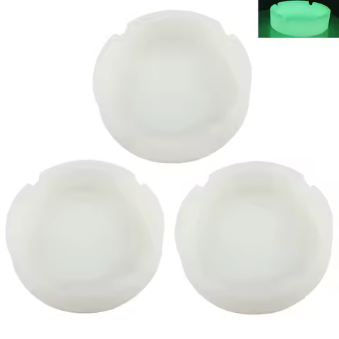 3pcs Silicone Ashtray Luminous Ash Tray, Unbreakable Small Ashtrays for Outside Patio Glow In The Da