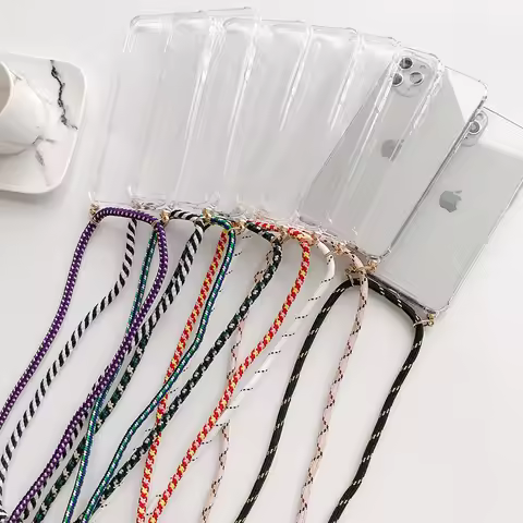 Crossbody Necklace Cord Lanyards Transparent Case For Oppo Reno 10 8 7 6 5 4 Pro 5g 4 Lite 7Z 6Z 2Z 