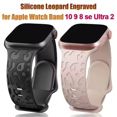 Engraved Strap For Apple Watch Band 46mm 44mm 42mm 41mm 40mm 49mm 45mm Silicone Correa Bracelet iwat