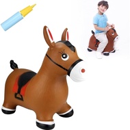 INPANY Bouncy Horse Hopper Toys, Toddlers Bouncing Farm Animals, Inflatable Jumping Hopping Horse, R