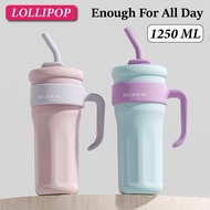 1250ML Tumbler With Straw Mug Cup Coffee Tumbler Termos Coffee Cup Holder Coffee Mug 保温杯 保温瓶