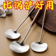 Ready Stock ️ Ready Stock ️ Wooden Handle Stainless Steel Mushroom Spatula Large Small Size Househol