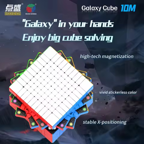 [Picube] DianSheng 10x10 M Milk Way Galaxy 10x10x10 Magnetic Stickerless Cubo Magico Puzzle Speed Ma
